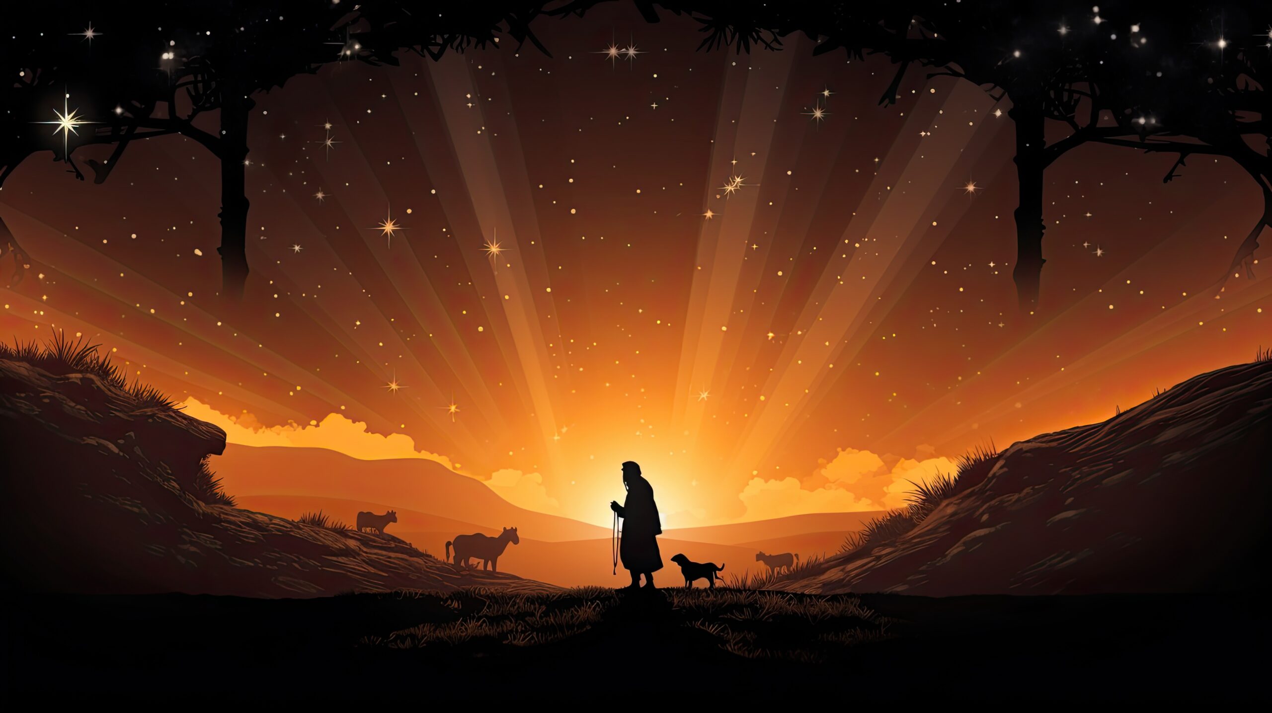 Jesus Christ s manger is graced by a shining star during Christmas